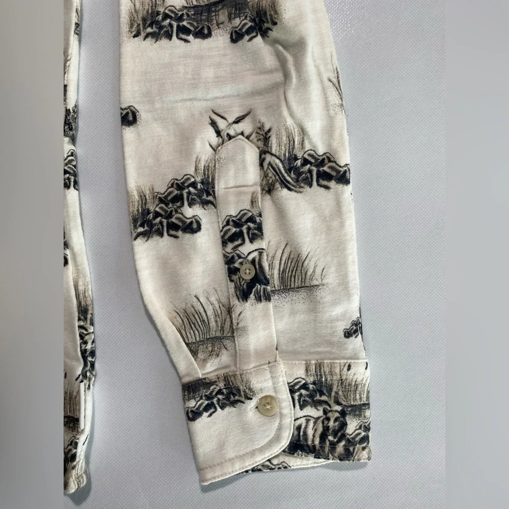 NEW Size S Mens Rowm Long Sleeve Button Down Shirt Cotton Hunting White $80